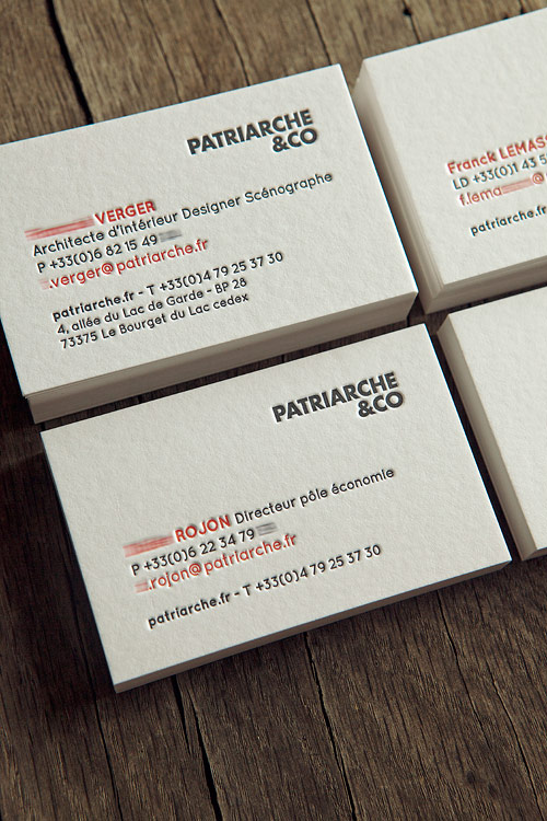 Cartes de visite pour restaurant d'émotions sur papier coton artisanal fait  main avec bords frangés – Impression Letterpress Noir – Imprimerie ICB